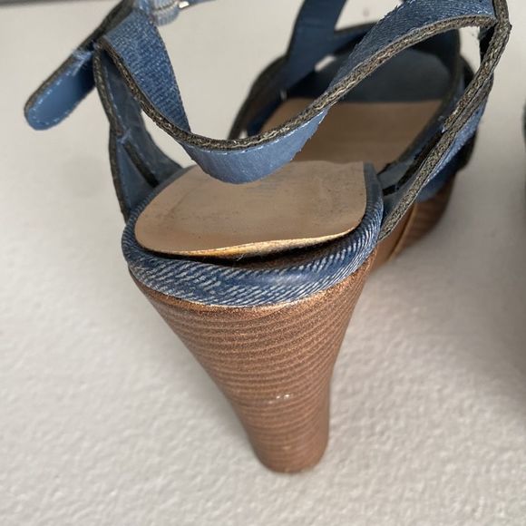 Dollhouse Denim Platform Wedge Sandal - Picture 7 of 10
